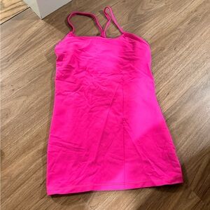 Hot pink lululemon power y tank